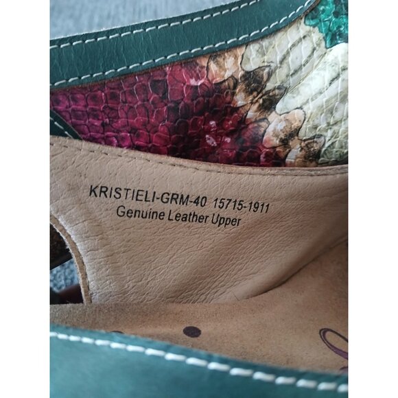 L'Artiste‎ By Spring Step Womens 9 leather Heels Multicolor Floral Slingback - Picture 6 of 7